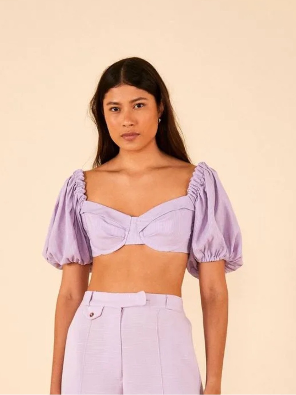 Farm Rio Puff Sleeve Crop Size Small